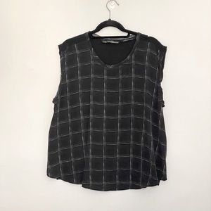 All Saints 100% Silk Printed Boxy Top